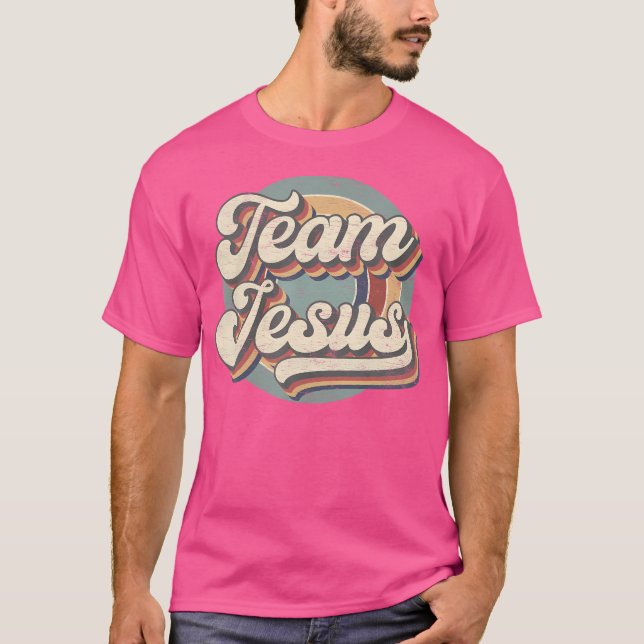 Retro Team Jesus Christian Bible Religiösa T Shirt (Framsida)