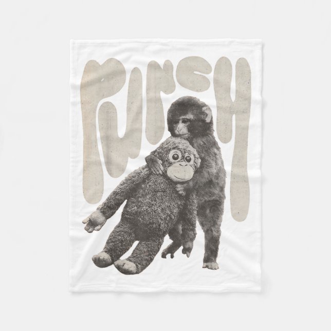 Retro Team Punch Baby Apa Fleecefilt (Framsidan)