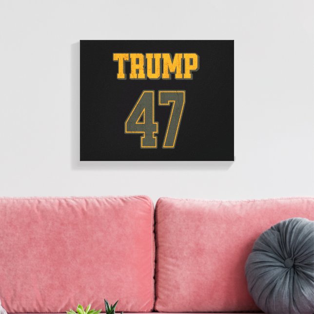 Retro Team Trump 47-Vintage Canvastryck (Insitu (Vardagsrum))