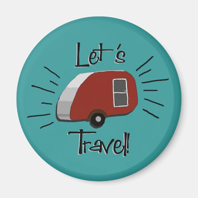 Retro TearDrop Camper Magnet (Framsidan)