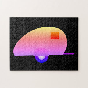 RETRO TEARDROP CAMPER TRAILER JIGSAW PUZZLE PUSSEL