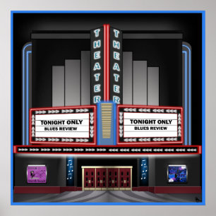 Retro teateraffisch poster