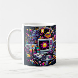 Retro Tech Playground: A Nostalgic 90s Odyssey Kaffemugg