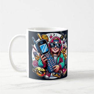 Retro Tech Playground: A Nostalgic 90s Odyssey Kaffemugg