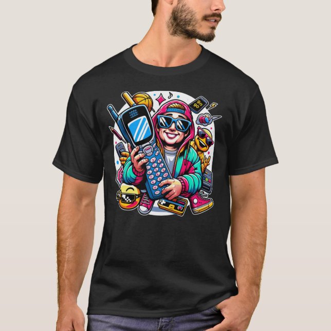 Retro Tech Playground: A Nostalgic 90s Odyssey T Shirt (Framsida)