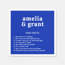 Retro-teckensnitt, Royalet Blue Modern Bröllop Pappersservett