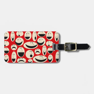 Retro Tecknad Ansikte Mönster Luggage Tag Bagagebricka