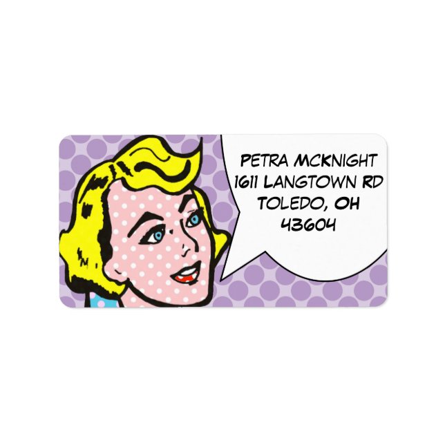 Retro Tecknad Bok Adressetiketter (Framsidan)