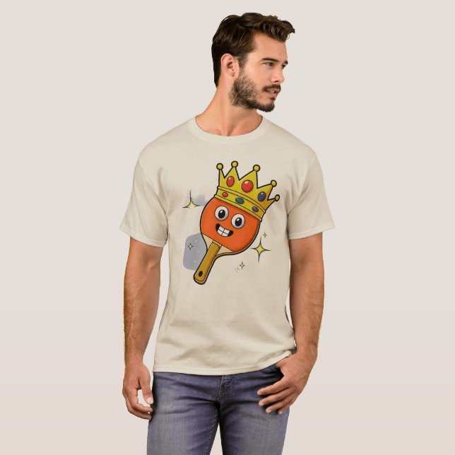 Retro Tecknad Bordtennis Paddle T-Shirt (Hel framsida)