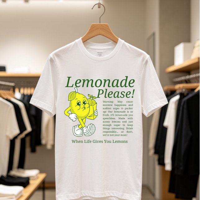 Retro Tecknad Citron - Lemonade Please T Shirt (Skapare uppladdad)