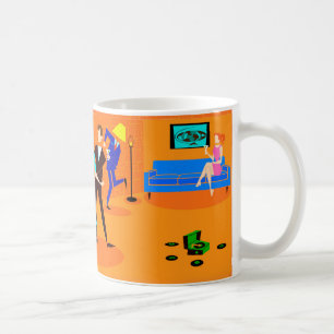 Retro Tecknad Cocktail Party-kaffe Mugg