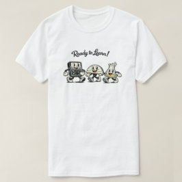 Retro tecknad film redo att lära sig matematik och t shirt