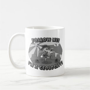 Retro Tecknad - följ mig! Jag är geolog! Kaffemugg