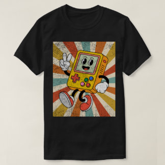 Retro tecknad handhållen spelkonsol t shirt