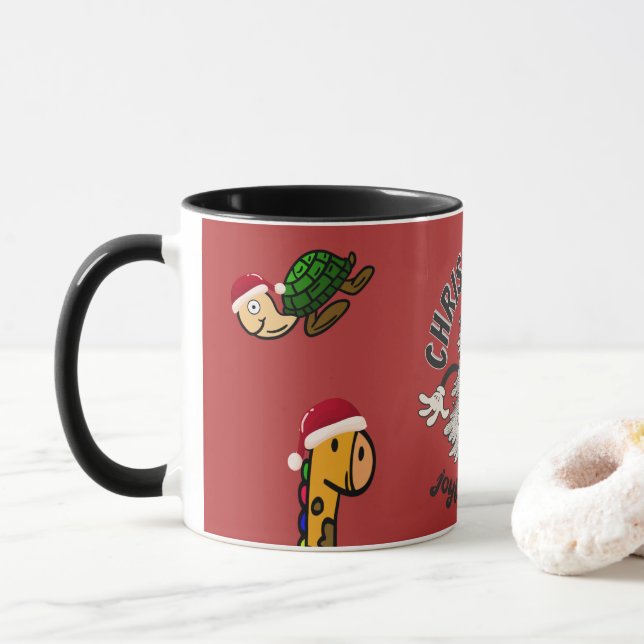 Retro Tecknad jul Glatt säsong Mugg (Med munk)