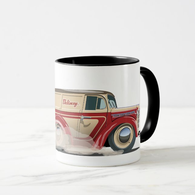 Retro tecknad leveransbil mugg (Framsida höger)