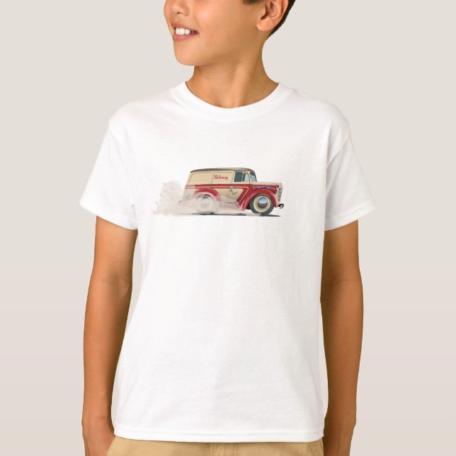 Retro tecknad leveransbil t shirt (Framsida)
