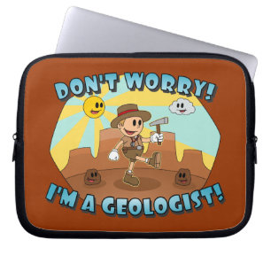 Retro Tecknad - oroa dig inte! Jag är geolog! Laptop Sleeve