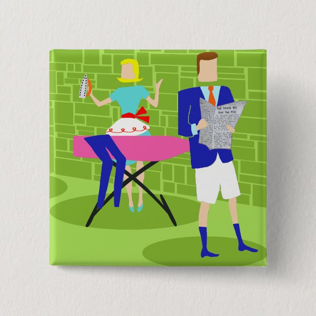 Retro-Tecknad par i startknappen Knapp (Framsida)