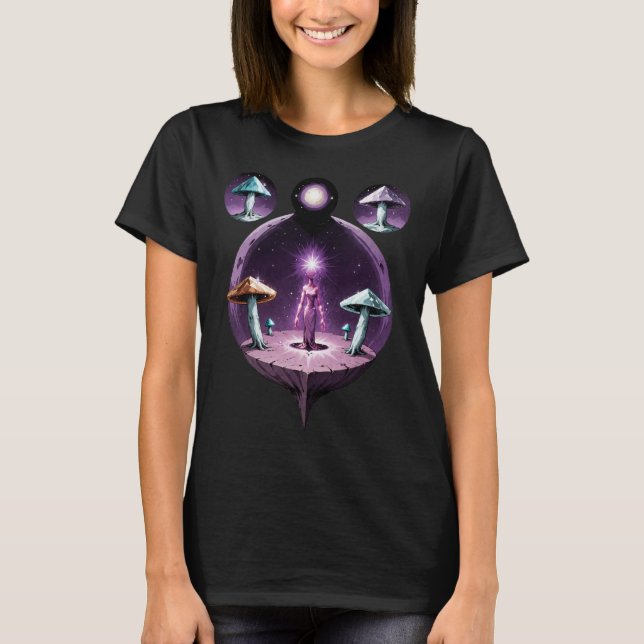 Retro Tecknad Psychedelic Spirit Art T Shirt (Framsida)