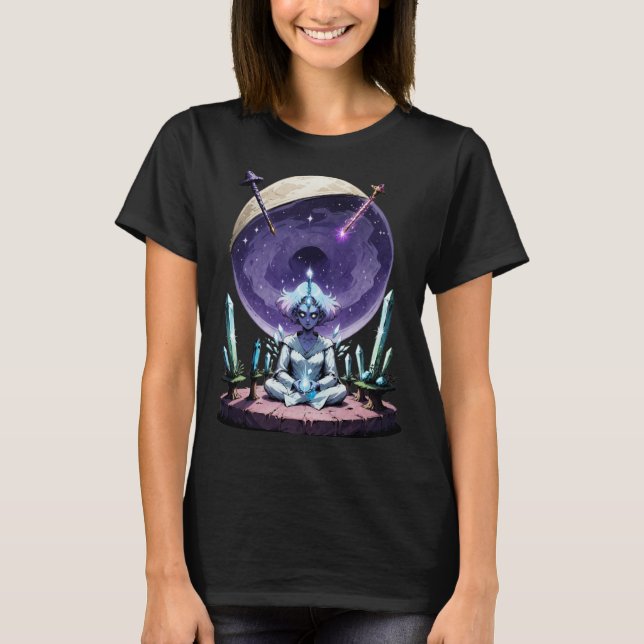 Retro Tecknad Psychedelic Spirit Art T Shirt (Framsida)