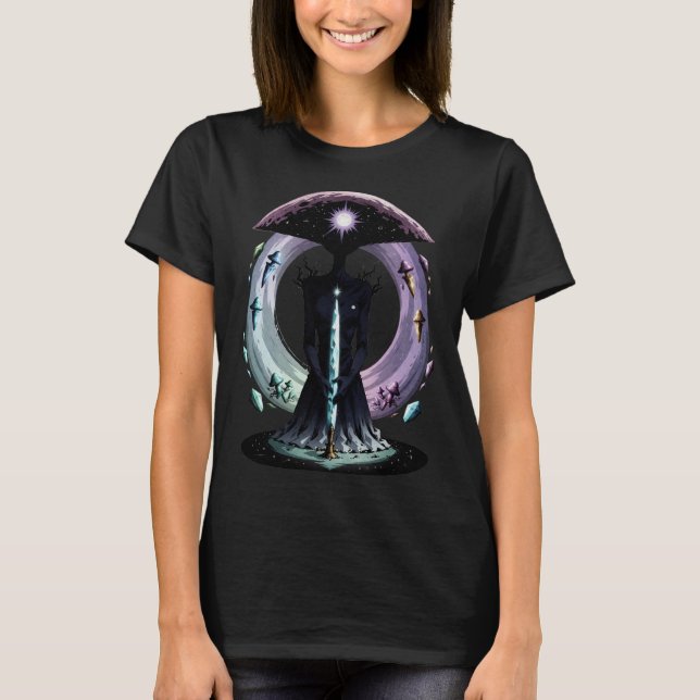 Retro Tecknad Psychedelic Spirit Art T Shirt (Framsida)