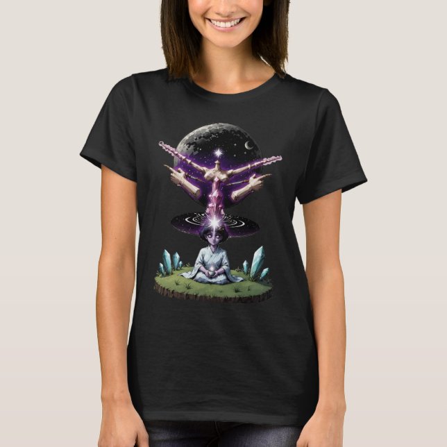 Retro Tecknad Psychedelic Spirit Art T Shirt (Framsida)