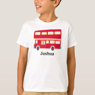 Retro tecknad Red dubbla Decker buss personalize T Shirt