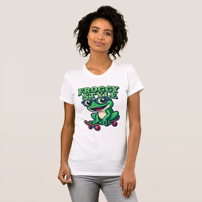 Retro Tecknad Skater Shirt T Shirt (Hel framsida)