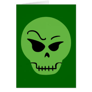 Retro Tecknad Skull Hälsningskort