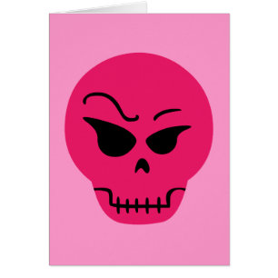 Retro Tecknad Skull Hälsningskort