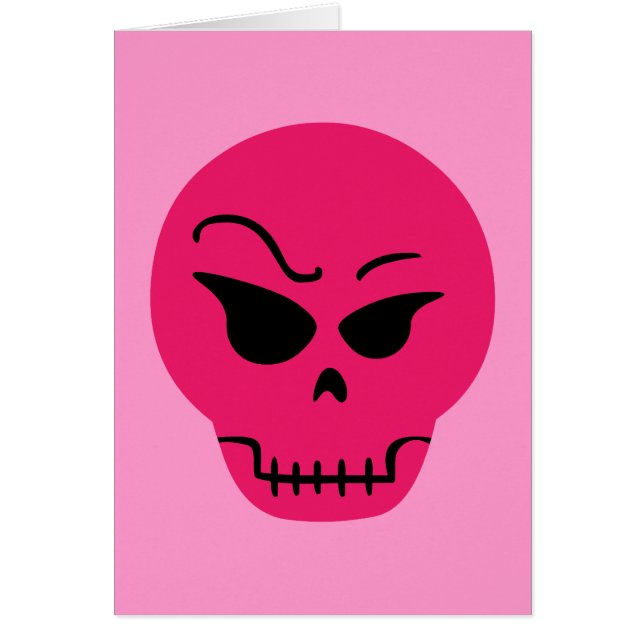 Retro Tecknad Skull Hälsningskort (Framsidan)