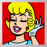 Retro Tecknad Strip Beauty Poster