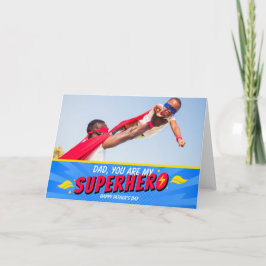 Retro Tecknad Superhjälte Pappa Fars Dag Tack Kort