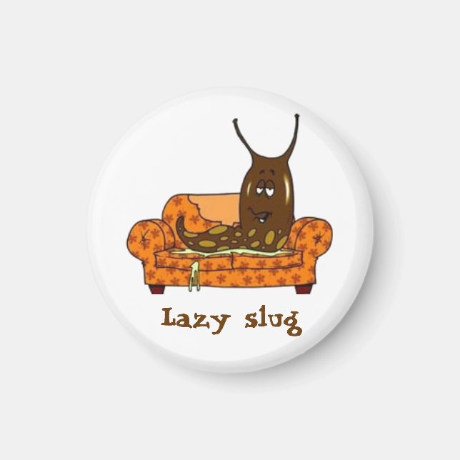Retro Tecknad Toon Lazy Slug Magnet (Framsidan)