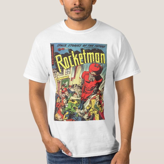 Retro tecknader - Rocketman Tee Shirt (Framsida)