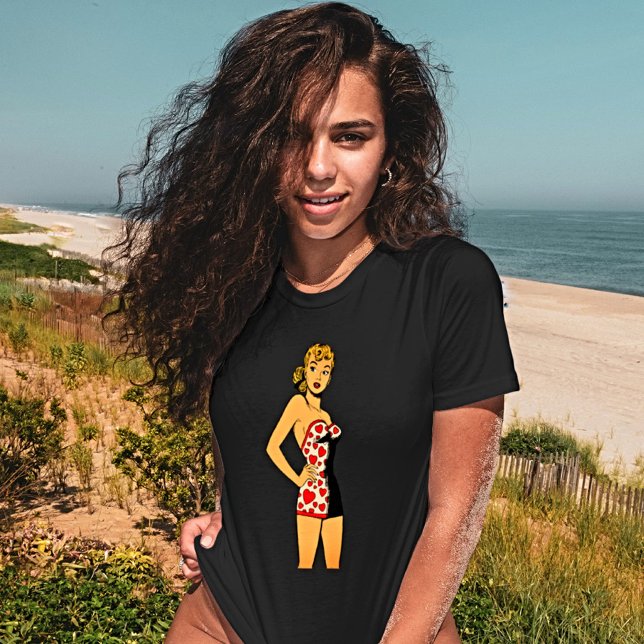 Retro Tecknads Swimdress Girl Tee - Vintage Charm (Skapare uppladdad)