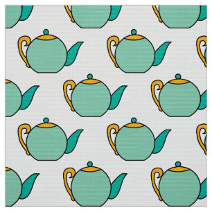 retro tekanna mönster tyg