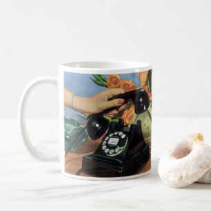 Retro telefon med roterande urtavla, Vintage Busin Kaffemugg