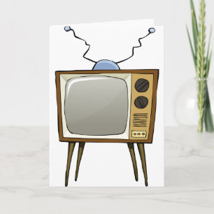 Retro Television-hälsningskort Kort