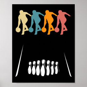 Retro Ten 10 kägel lag kostym Rolig bowlare Poster