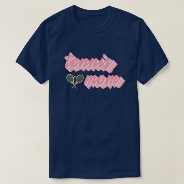 Retro Tennis Mamma text och ramverk T Shirt (Design framsida)
