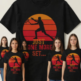 Retro Tennis Player Just One More Set Lång Ärmad Tröja