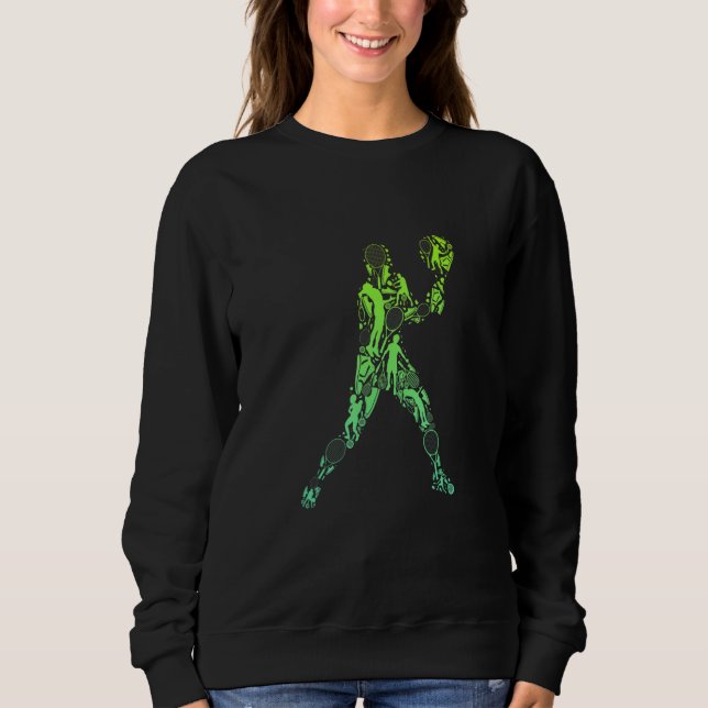 Retro tennis player match ball man with bat t shirt (Framsida)