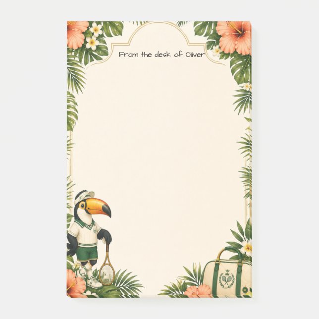 Retro tennis Post-It-block Cute presentpapper Post-it Block (Framsida)