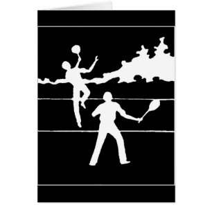 Retro Tennis Silhouette-anteckningskort OBS Kort