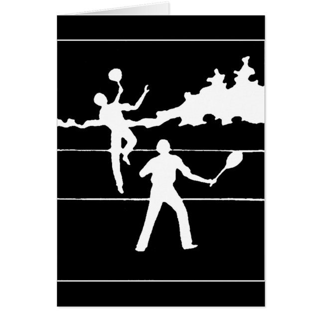 Retro Tennis Silhouette-anteckningskort OBS Kort (Framsidan)