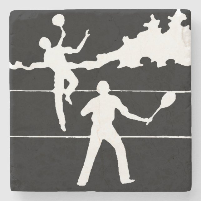 Retro Tennis Silhouette Stenunderlägg (Framsidan)