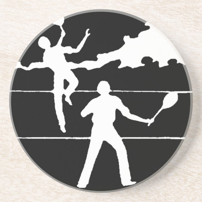Retro Tennis Silhouette Underlägg (Framsidan)