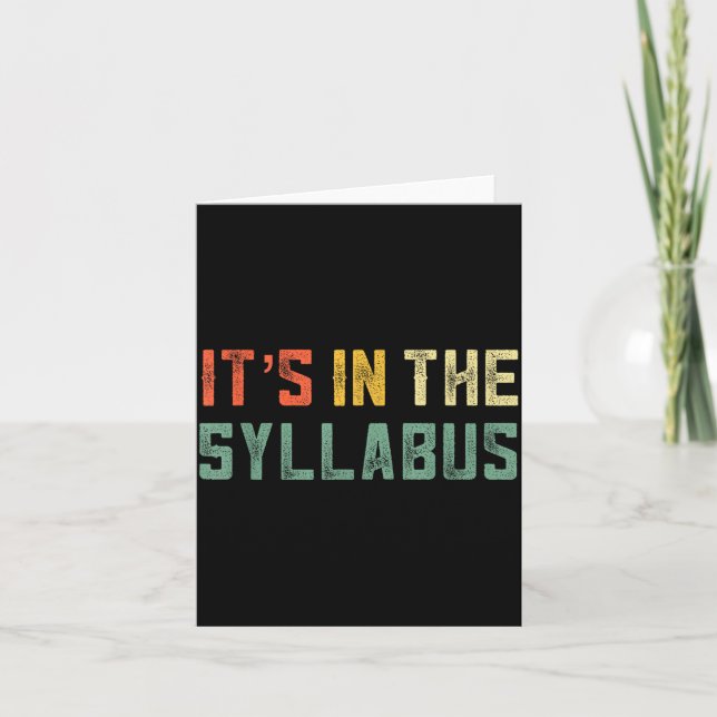 Retro Tenure Professor Its In The Syllabus College Kort (Framsida)